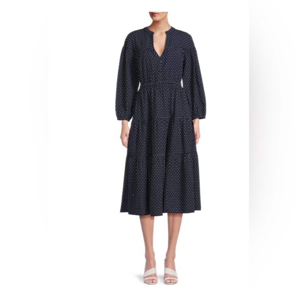 Madewell Mariette Print Tiered Midi Dress